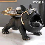 French Bulldog Statue with Tray