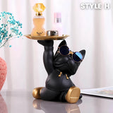 French Bulldog Statue with Tray