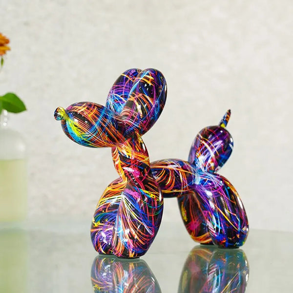 Resin Graffiti Balloon Dog Statue