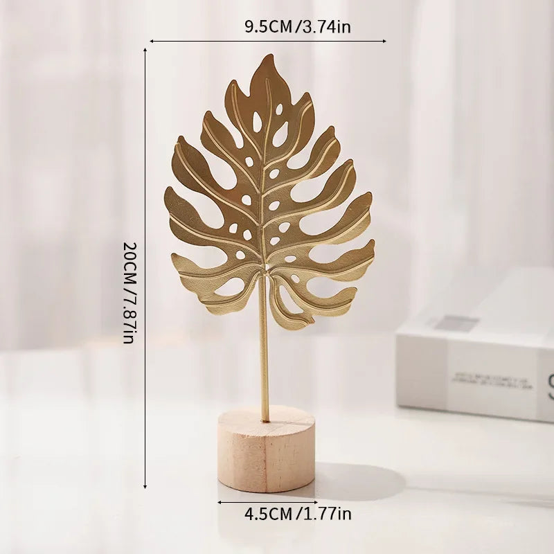 Nordic Gold Ginkgo Leaf Metal Sculpture