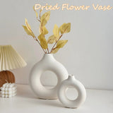 White Donut Ceramic-Style Vase