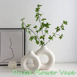 White Donut Ceramic-Style Vase