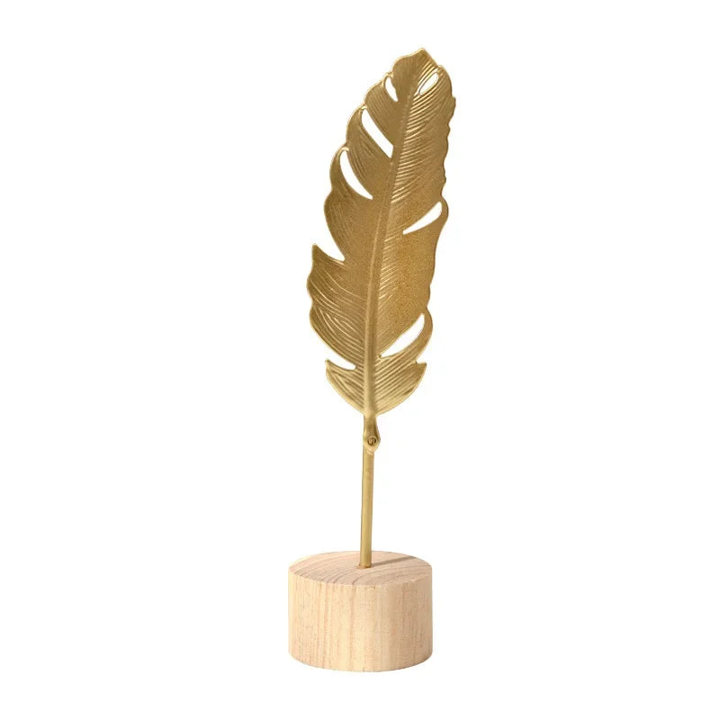 Nordic Gold Ginkgo Leaf Metal Sculpture