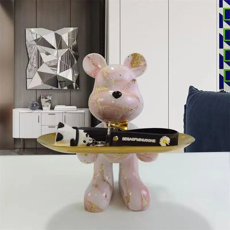 Graffiti Bear Sculpture with Tray