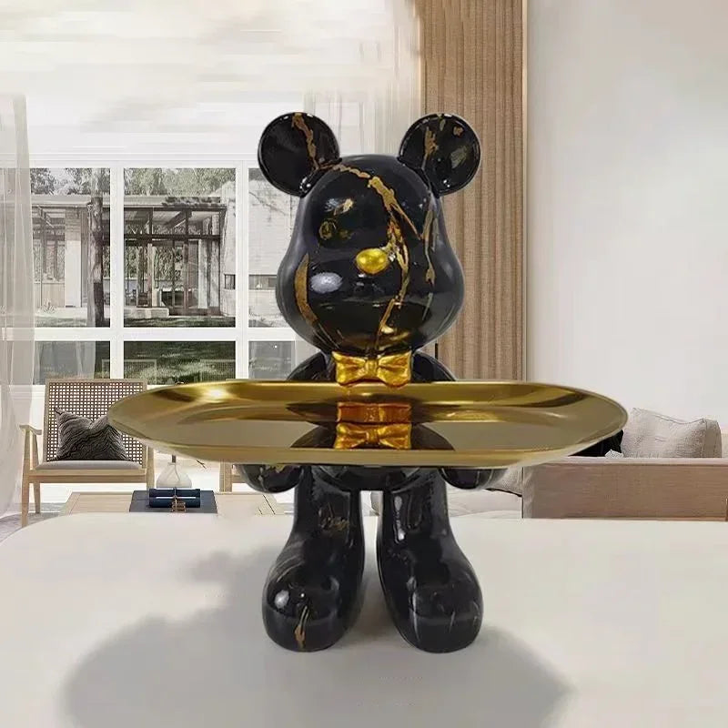 Graffiti Bear Sculpture with Tray